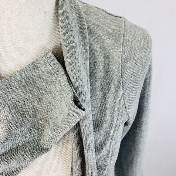 Pure Jill Cardigan Long Lagenlook Gray Pocket Open Front Size Small Petite PS - Picture 5 of 8